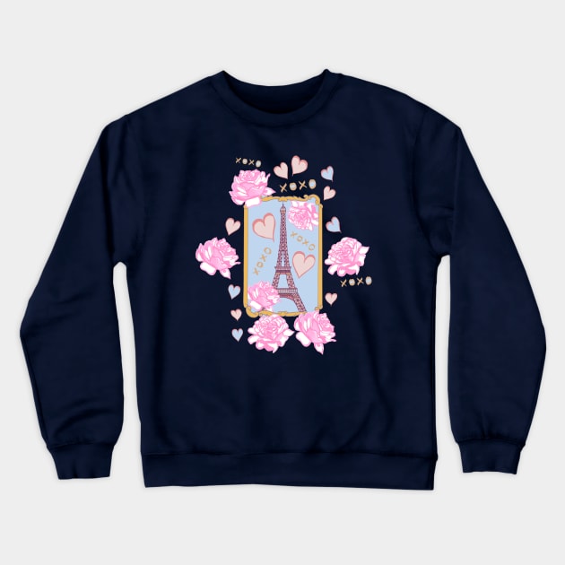 Paris Love xoxo Crewneck Sweatshirt by MitaDreamDesign